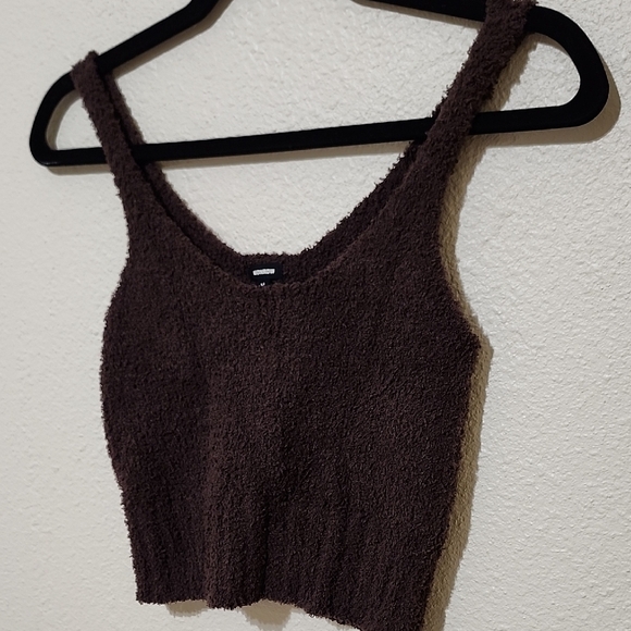 Monrow Brown Crop Top Fitted Tank - Picture 3 of 9